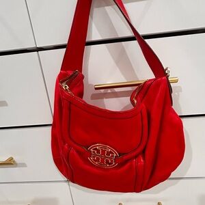 Tory Burch Vibrant Red Hobo Bag